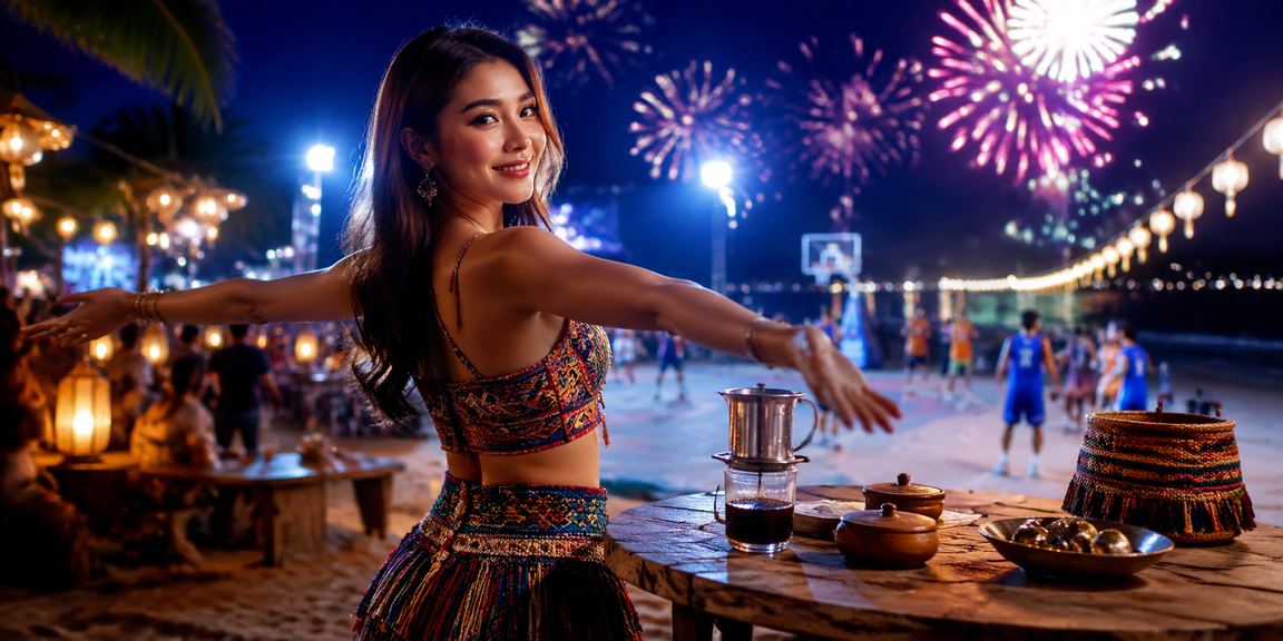 Thanh niên xem kết quả cá cược bóng rổ tại quán cà phê vùng Sapa, Việt Nam